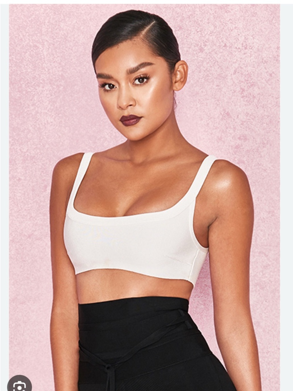 House of CB Black Elle bandage crop top